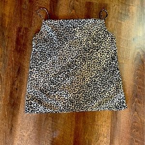 Nine West Silky Tank Top Adjustable Straps Size Small Cheetah Animal Print